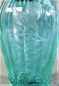 Moser Faceted And Engraved Glass Dichroic Vase