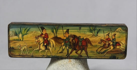 19Th Century Persian Qajar Qalamdan Lacquer Papier