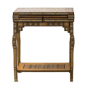 Ottoman Turkish Marquetry Inlay Game Table