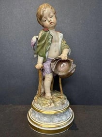 Rare 9" Antique Meissen Porcelain Orphan Figurine of War figurine