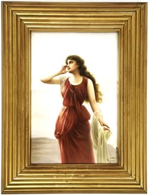 KPM Berlin German Porcelain Portrait Plaque Signed Wagner