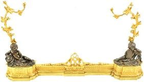 Fine Continental Bronze and Gilded Fireplace Fender