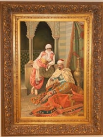 M. Slayer Arabic Islamic Orientalist Oil on Canvas Painting