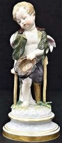 A Large Meissen Porcelain Cupid Beggar Cherub Putti L Series 112 Figurine