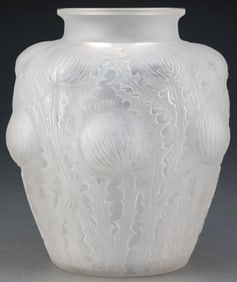 Rene Lalique Clear and Frosted Glass Domr?my Vase, circa 1926