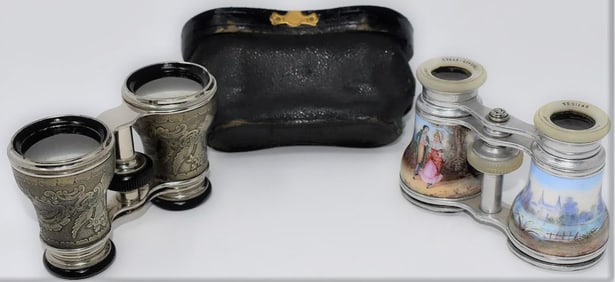 Two Pairs of Antique French C. 1900 opera glasses/ binoculars