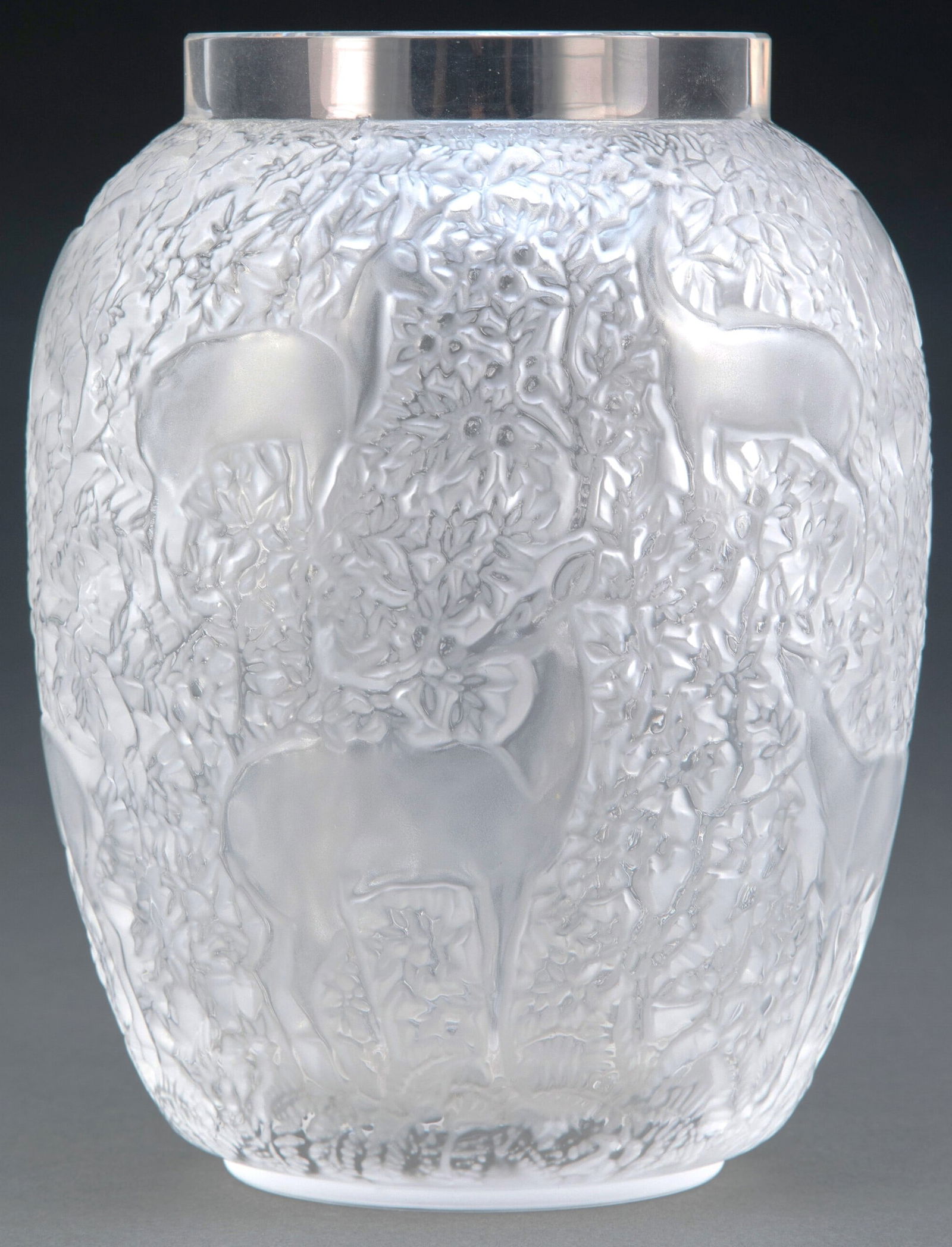 Lalique Clear and Frosted Glass Biches Vase, post-1945 (1 of 3)