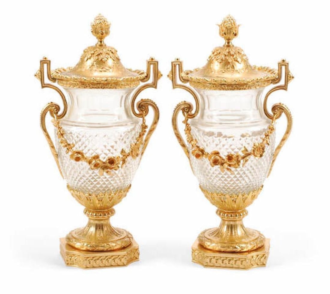 A Pair Of Louis Xvi Style Gilt Bronze Mounted Glass (1 of 1)