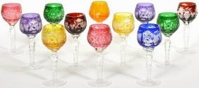 13 PCs Moser Bohemian Cut To Clear Crystal Cordial Glasses (1 of 5)