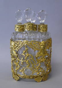 19TH CENTURY BACCARAT PERFUME BOTTLES: 19TH CENTURY BACCARAT PERFUME BOTTLES. MEASURES H: 6 1/4" W: 3 3/4"