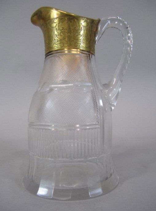MOSER SPLENDID GOLD PITCHER: MOSER SPLENDID GOLD PITCHER. Measures 9" tall.