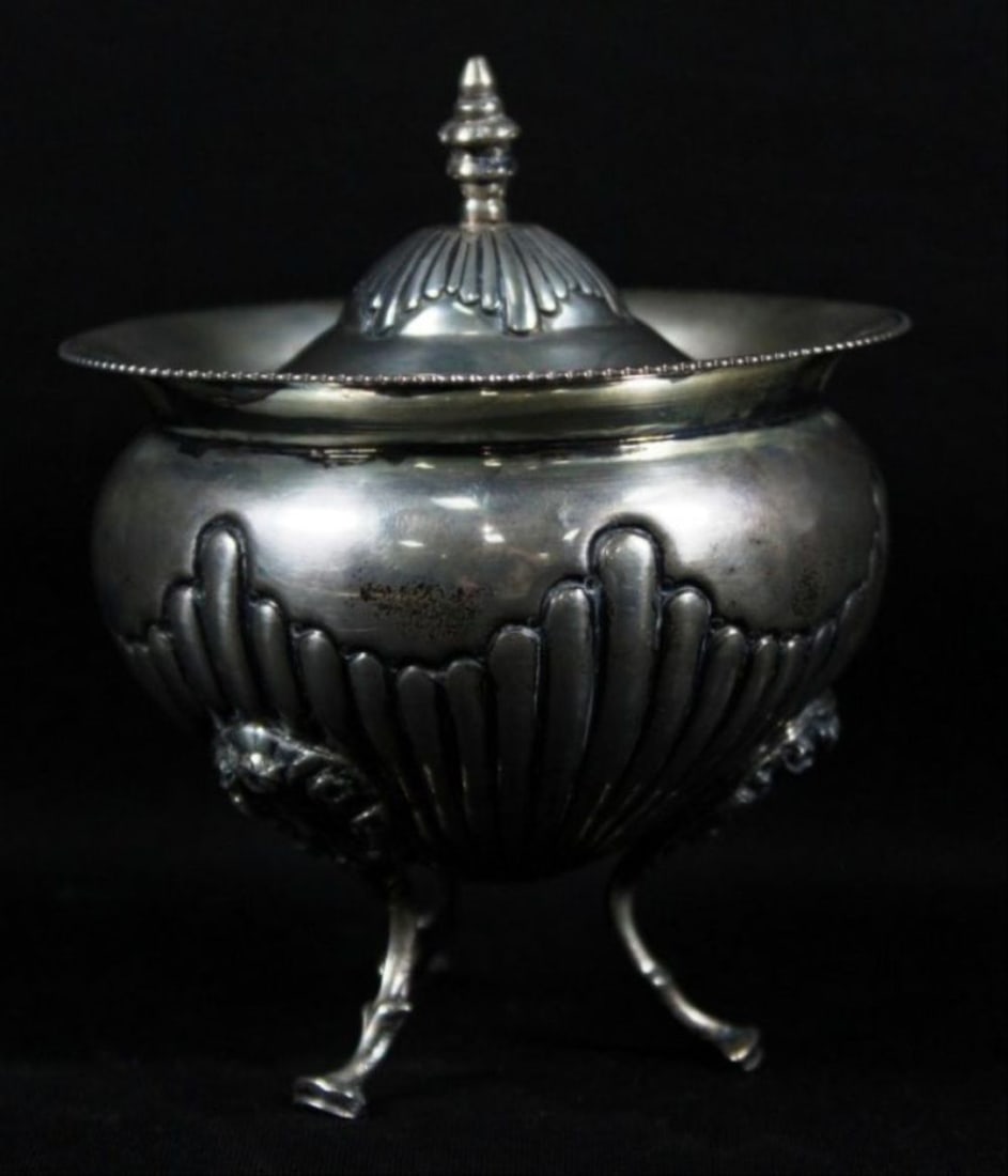 Goerge Nathan Silver Bowl With Cover: Goerge Nathan Silver Bowl With Cover. Measures H: 3 1/2"
