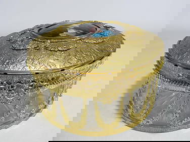 Antique French Gilt Bronze, Crystal & Enamel Box (1 of 8)