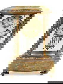 19th C. French Onyx and Champleve Mantel Clock (1 of 3)