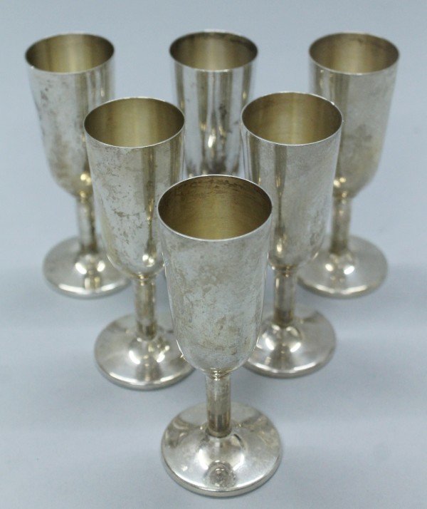 SET OF 6 STERLING SILVER SHOT GLASSES