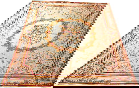 Aubusson Style Floral Tapestry: Aubusson Style Floral TapestryDimentions: 134" x 100"