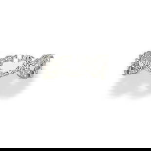 A Diamond And 18K White Gold 'Double C' Band, Cartier: A Diamond And 18K White Gold 'Double C' Band, Cartier. A Diamond And 18K White Gold 'Double C' Band, Cartier Signed Cartier, No. Nh6888; Size 5 3/4