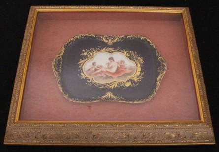 19Th Century Royal Vienna Tray: 19Th Century Royal Vienna Tray. Measures H 5 3/4" W 9" Du Paquier began producing Viennese porcelain by 1718, making Vienna the second-oldest manufacturer of hard-paste porcelain in Europe. In 1744,