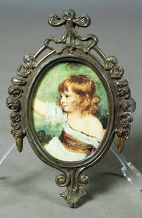 Oval Decorative Frame With Picture Of Girl: 6" H 4" W
