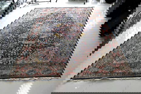 Large Antique Persian Rug: 98" W 110" L