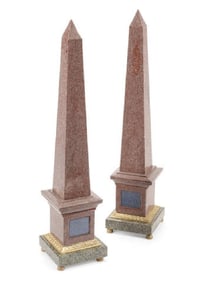 A Pair Of Neoclassical Gilt Bronze Mounted Marble