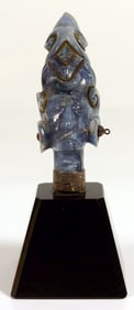 Mexican Silver And Carved Lapiz Bust