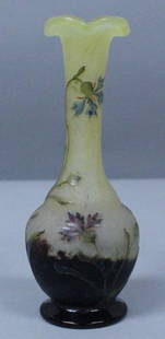 MINIATURE DAUM NANCY VASE: MINIATURE DAUM NANCY VASE. MEASURES H: 4". THIS LOT QUALIFIES FOR FREE SHIPPING FOR USA CUSTOMERS. NO INTERNATIONAL SHIPPING ON IVORY