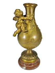 Auguste Moreau (1834-1917) Gilt Bronze Vase