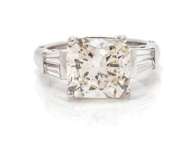 A White Gold And Diamond Ring, 3.80 Dwts.