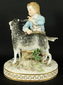 Meissen Figure Of Man With Goat