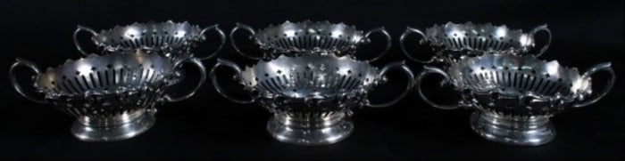 Set Of 6 Sterling Silver Ramekin Holder