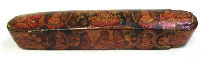 Qajar Papier Mache' Polychrome Lacquer