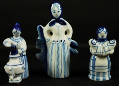 Set Of 3 Russian Porcelain Figures