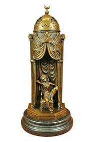 Franz Bergman Arab Man Protecting A Slave Girl Bronze