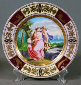 Royal Vienna Huntress And Cherub Plate