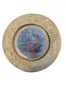 Royal Vienna Style Plate 22K Gold