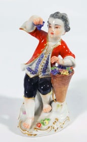 Meissen Signed Porcelain Figure With Red Coat