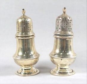Pair Of Sterling Silver Salt Shakers