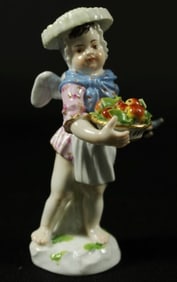 Meissen Figure With Basket Of Apples