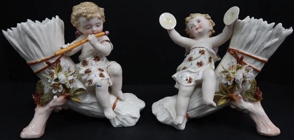KPM Bisque Porcelain Figurines German Nymphs 1873S Antique