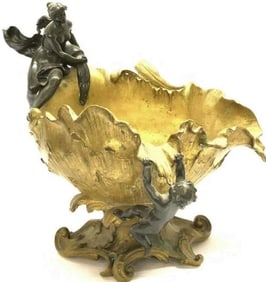 19th C. French Dore Bronze Centerpiece Bowl