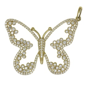 14k Yellow Gold Butterfly Pendant