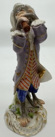 Meissen porcelain monkey band flute figure