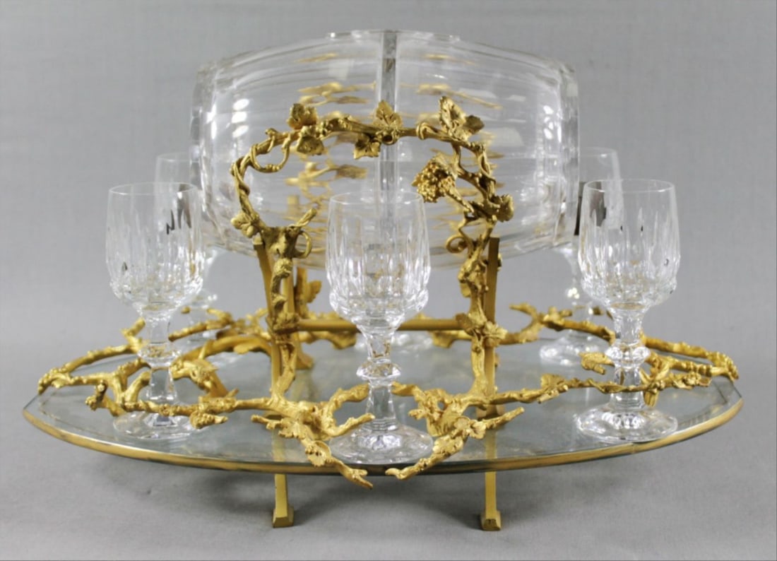 Gilt Bronze And Baccarat Crystal Liquor Set (1 of 3)