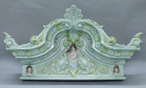 MEISSEN MANTLE TOP 200 YEAR ANNIVERSARY: MEISSEN MANTLE TOP 200 YEAR ANNIVERSARY 1710-1910. MEASURES H: 18 1/2" W: 35 1/2"