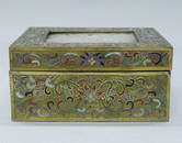 CHAMPLEVE ENAMEL BOX WITH JADE PLAQUE