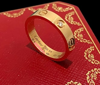 Cartier Love Wedding Band, 1 Diamond, 18k Rose Gold, Size 54