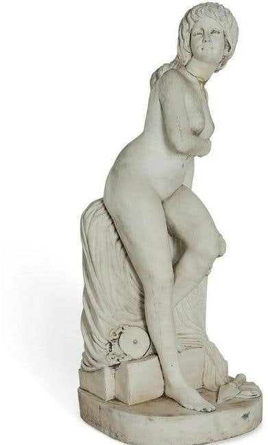 A Large 50" Antique Carved Marble Model of a Maiden Post-1950 (1 of 1)