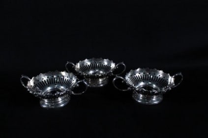 Set Of 3 Sterling Silver Ramekin Holder