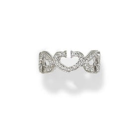 A Diamond And 18K White Gold 'Double C' Band, Cartier